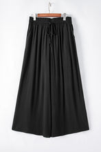 Load image into Gallery viewer, Black Drawstring Smocked High Waist Wide Leg Pants | Bottoms/Pants &amp; Culotte
