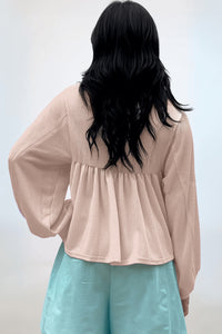 Texture Collared Neck Blouse