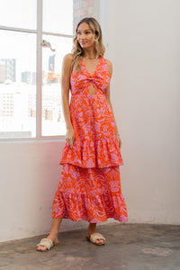 Maxi Sleeveless Dress | Full Size Floral Ruffled Dress