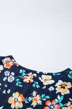 Load image into Gallery viewer, Blue Short Sleeve A-line Floral Dress | Dresses/Floral Dresses
