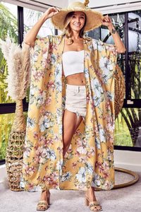 Floral Longline Cardigan | Side Slit