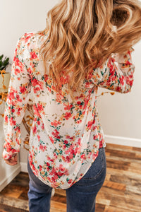 Vibrant Floral Print Chest Pocket Shirt | Tops/Blouses & Shirts