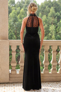 Sexy Formal Dress | Black Lace Detail Sleeveless Maxi Dress