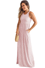 Load image into Gallery viewer, Pink Leopard Print Pocketed Sleeveless Maxi Dress | Dresses/Maxi Dresses
