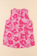 Load image into Gallery viewer, Pink Leopard Frilled Collar Printed Tank Top | Tops/Tank Tops
