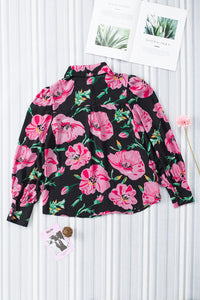 Floral Print Lantern Sleeve Shirt | Tops/Blouses & Shirts