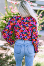 Load image into Gallery viewer, Floral Print Wrap V Neck Long Sleeve Bodysuit | Tops/Bodysuits
