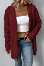 Load image into Gallery viewer, Cable-Knit Hooded Cardigan
