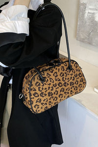 Leopard Suede Shoulder Bag