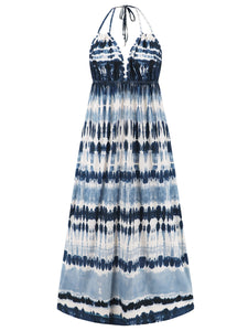 Womens Tie-Dye Dress | Tie-Dye Halter Neck Sleeveless Dress | Dresses/Maxi Dresses