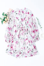 Load image into Gallery viewer, Vintage Floral Print Drawstring Flowy Dress | Dresses/Floral Dresses
