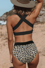 Load image into Gallery viewer, Leopard Print Criss Cross Back Bikini Set | Swimwear/Bikinis
