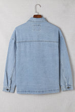 Load image into Gallery viewer, Sky Blue Acid Wash Flap Pocket Boyfriend Shacket | Outerwear/Denim jackets
