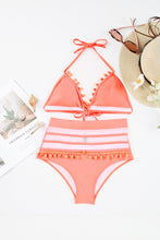 Load image into Gallery viewer, Pink Mesh Insert High waisted swimsuits | Swimwear/High Waisted Swimsuit
