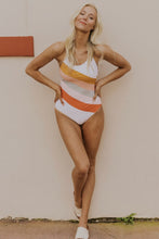 Load image into Gallery viewer, Multicolor Striped Criss Cross Backless One-piece Swimwear | Swimwear/One-Piece Swimsuit
