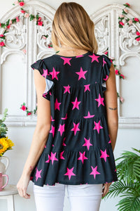 Tiered Top | Heimish Full Size Round Neck Star