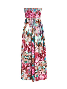 Maxi Dress | Smocked Printed Sleeveless Maxi Dress