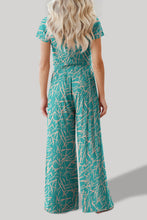 Load image into Gallery viewer, Printed Round Neck Short Sleeve Top and Pants Set
