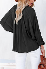 Load image into Gallery viewer, Black Split V Neck Dolman Top | Tops/Blouses &amp; Shirts
