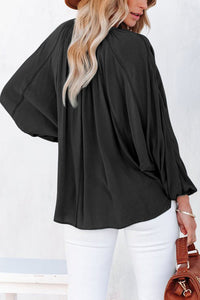 Black Split V Neck Dolman Top | Tops/Blouses & Shirts