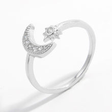 Load image into Gallery viewer, Fine Jewelry | 925 Sterling Silver Moon Open Ring | moon ring
