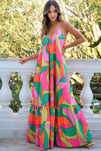 Load image into Gallery viewer, Multicolor Boho Geometric Print Sleeveless Maxi Dress | Dresses/Maxi Dresses
