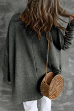 Load image into Gallery viewer, Carbon Grey Slouchy Dolman Sleeve High Low Sweater
