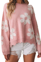 Load image into Gallery viewer, Multicolour Pearl Beaded Floral Drop Shoulder Sweater | Tops/Sweaters &amp; Cardigans
