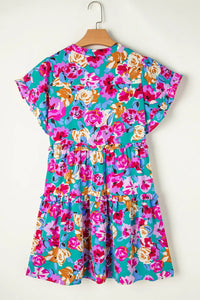 Mini Dress | Ruffled Short Sleeve Dress