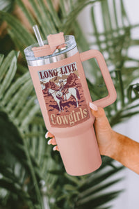 Double Insulated Cup | Pink Western Cowgirls Graphic Stainless