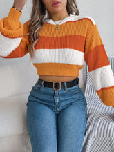 Load image into Gallery viewer, Color Block Hippie Cropped Sweater
