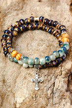 Load image into Gallery viewer, Beading Bracelet | Multi-Color Double-Layered Cross
