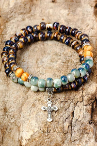 Beading Bracelet | Multi-Color Double-Layered Cross