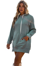 Load image into Gallery viewer, Blue Kangaroo Pocket Oversized Hoodie with Slits | Tops/Sweatshirts &amp; Hoodies
