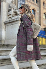 Load image into Gallery viewer, Pink Plaid Lapel Collar One Button Midi Coat | Outerwear/Coats
