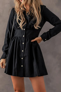 Button Up Long Sleeve Dress