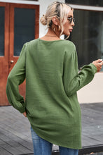 Load image into Gallery viewer, V Neck Blouse | Green Casual Pleated Textured Top
