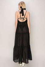 Load image into Gallery viewer, Black Maxi Dress | Halter Neck Cover Up Dress
