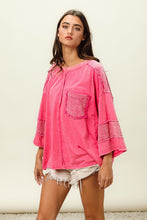 Load image into Gallery viewer, Hot Pink Top | High-Low Washed T-Shirt
