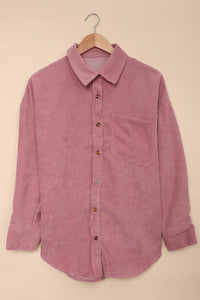 Pink Corduroy Button Pocket Shirt | Tops/Blouses & Shirts