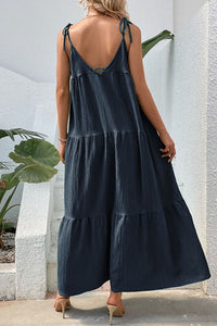 Maxi Dress | Tie-Shoulder Tiered Dress