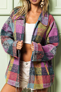 Plaid Jacket | Multi-Color Pocketed Shacket