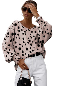 Pink Button Frill Cuffs Oversize Puff Sleeve Blouse | Tops/Blouses & Shirts