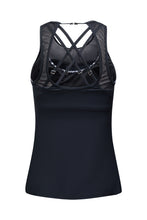 Load image into Gallery viewer, Black 3pcs Mesh Cutout Print Tankini Swimsuit | Swimwear/Tankinis
