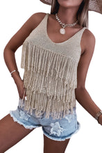 Load image into Gallery viewer, Fringed Knit Vest | Parchment Cowgirl Fashion Top
