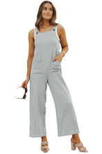 Load image into Gallery viewer, Gray Textured Wide Leg Overall with Pockets | Bottoms/Pants &amp; Culotte
