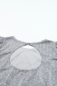 Gray Ruffled Sleeves Sequin Blouse | Tops/Blouses & Shirts