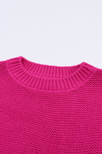 Rose Hollowed Bubble Sleeve Knit Sweater | Tops/Sweaters & Cardigans