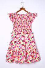 Load image into Gallery viewer, Womens Dress | Multicolor Smocked Bodice Ruffle Trim Floral Dress | Dresses/Floral Dresses
