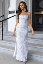 Load image into Gallery viewer, Formal Dress | Sequin Backless Split Maxi Dress
